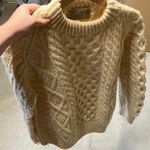 Clifden Connemara Handknitted Millar’s Cream Wool Sweater (Republic of Ireland)